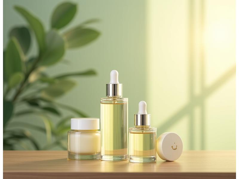 敏感肌向けエイジングケア製品と、肌の改善を示すグラフ